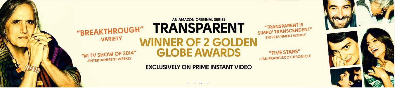 Transparent's "victory banner" displayed on Amazon.com after the Golden Globes