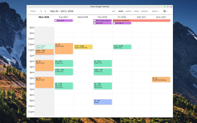 Clean Google Calendar Chrome Extension 