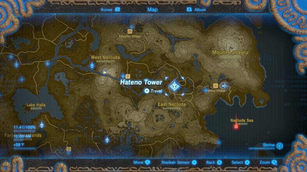 Zelda Breath of the Wild Map